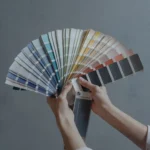 Brand color palette swatches showing a complete visual identity color system