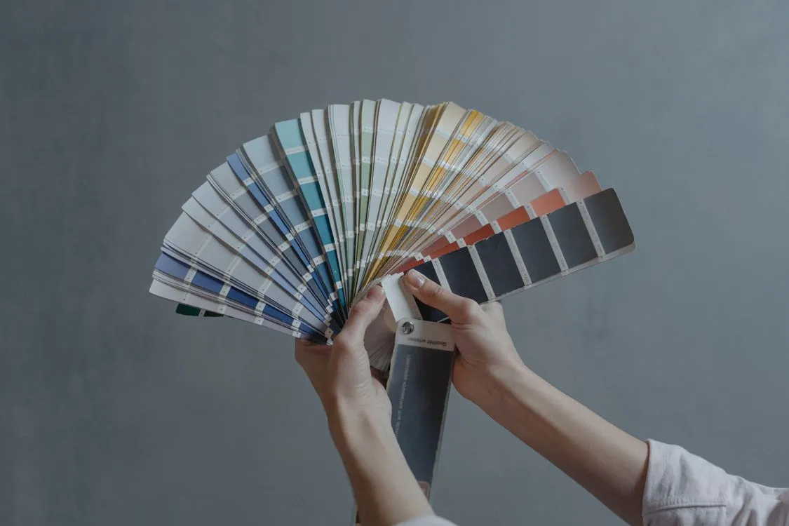 Brand color palette swatches showing a complete visual identity color system