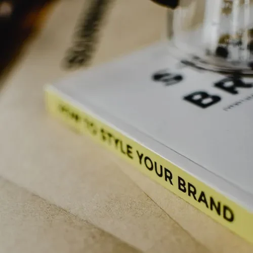 Brand identity guidelines document compiling system components for team reference