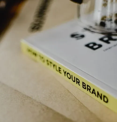Brand identity guidelines document compiling system components for team reference
