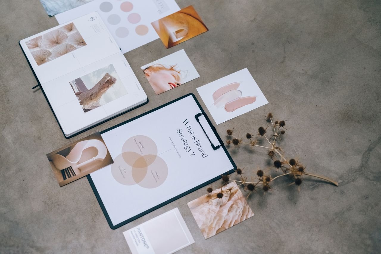 Visual identity sub-systems including logo variants, color palettes, and typography
